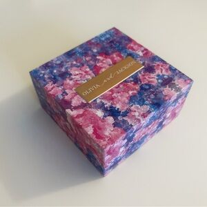 🗽Olivia & Jackson Floral Jewelry Box Missing interior sponge  3.14”x3.14”x1.5”